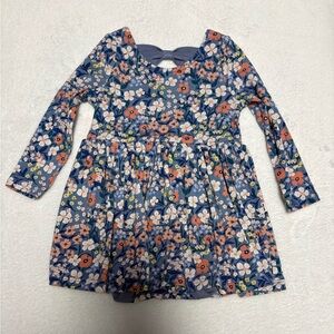 Little Sleepies Petite Petals Bow Back Skater Dress Bodysuit 3-6M EUC